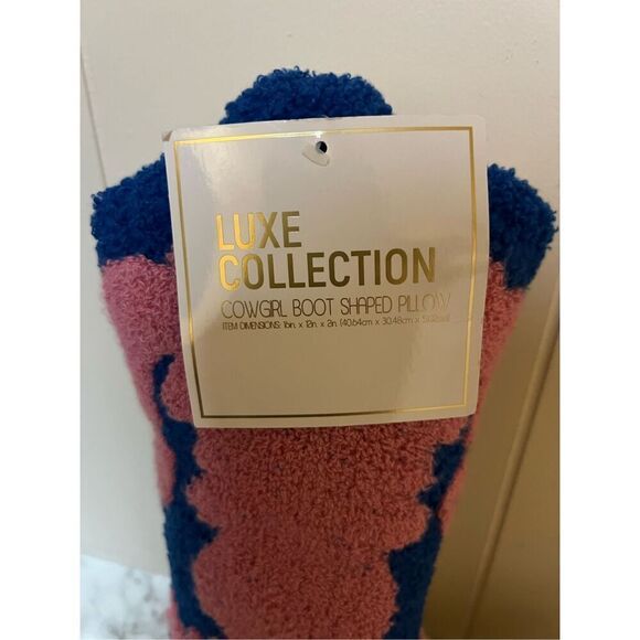 NWT Luxe Collection Cowgirl Boot Shaped Throw Pillow ADORABLE 16” - Picture 4 of 6